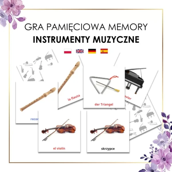 gra pamięciowa instrumenty muzyczne memory gra pamięć dla dzieci