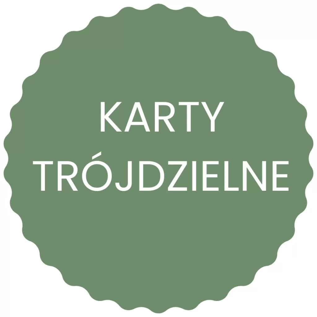 karty trojdzielne kreatywny szop