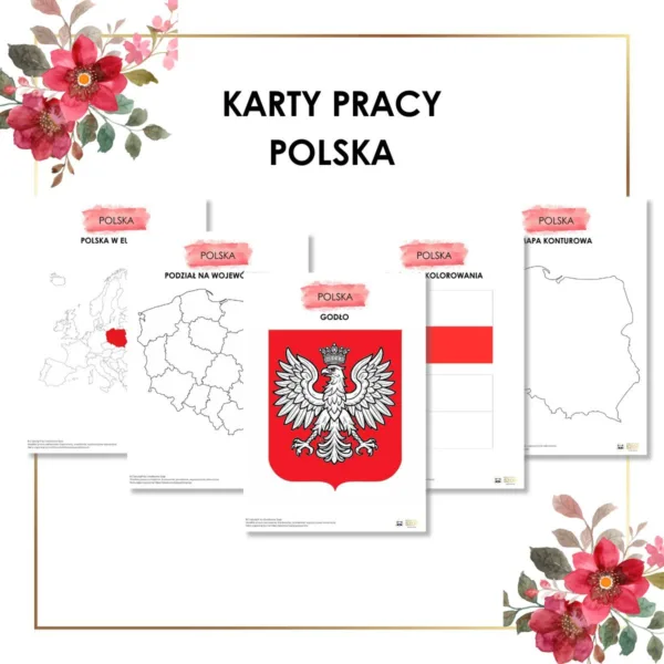 Polska karty pracy do druku na Święto Niepodległości oraz święta majowe